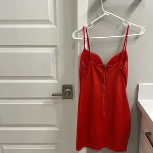 Dresses | Red Faux Leather Dress | Poshmark